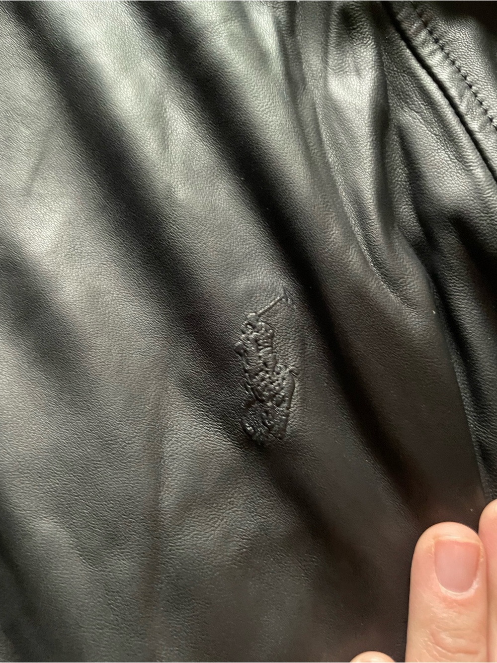 Polo by Ralph Lauren Black Hooded Lamb Leather Bomber Jacket Men’s Medium - Picture 3 of 9